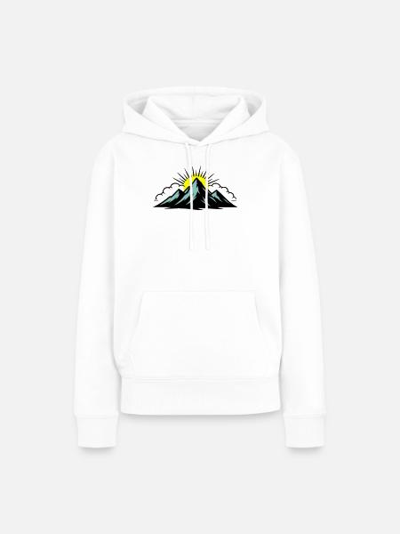 Berge Wolken Gipfel - Frauen Premium Bio Hoodie - Weiß