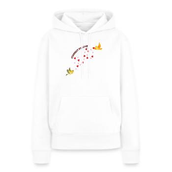 Liés par l’amour - Sweat à capuche Premium bio Femme - blanc - Devant - Julia (174cm)