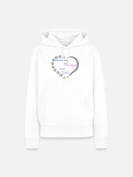Gassi statt Therapie Herzdesign - Frauen Premium Bio Hoodie - Weiß