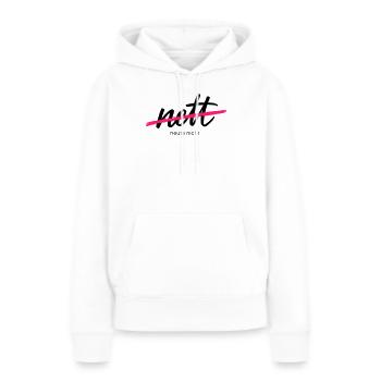 Bien - Pas aujourd’hui. C’était hier. - Sweat à capuche Premium bio Femme - blanc - Devant - Julia (174cm)