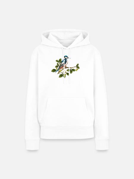 Bunter Vogel - Frauen Premium Bio Hoodie - Weiß