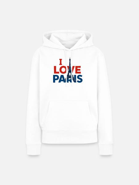 Ich liebe Paris - Frauen Premium Bio Hoodie - Weiß