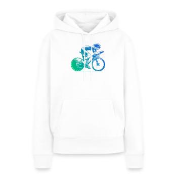 Super cadeau pour vélo de route - Sweat à capuche Premium bio Femme - blanc - Devant - Julia (174cm)