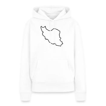 Silhouette de la carte de l’Iran Perse - Sweat à capuche Premium bio Femme - blanc - Devant - Julia (174cm)