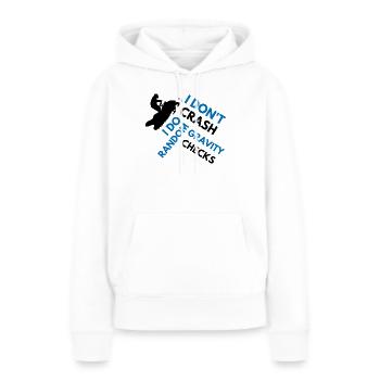 Schneemobil, ich stürze nicht ab, lustiges Schneemobil - Frauen Premium Bio Hoodie - Weiß - Vorne - Julia (174cm)