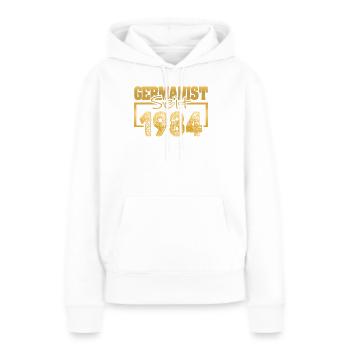 Université 1984 - Sweat à capuche Premium bio Femme - blanc - Devant - Julia (174cm)