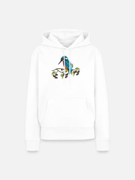 Bunter Vogel - Frauen Premium Bio Hoodie - Weiß