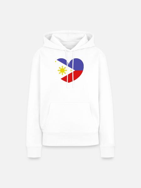Philippinische Herzflagge - Frauen Premium Bio Hoodie - Weiß
