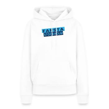 Farsta Stockholm Blaue Typografie-Layout - Frauen Premium Bio Hoodie - Weiß - Vorne - Julia (174cm)