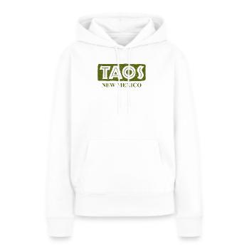 Taos - Nouveau-Mexique - États-Unis d’Amérique - Sweat à capuche Premium bio Femme - blanc - Devant - Julia (174cm)