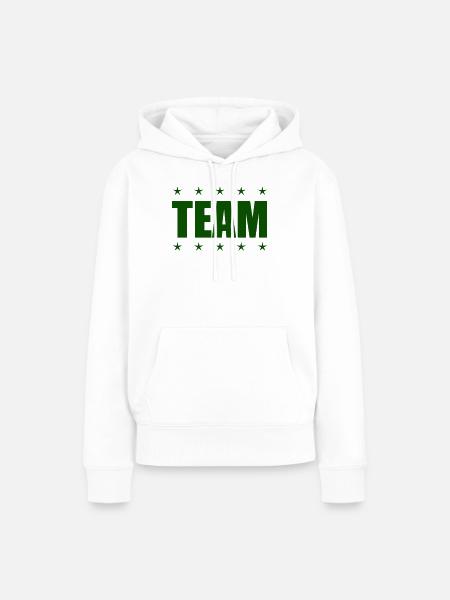 Team mit Sternen - Frauen Premium Bio Hoodie - Weiß