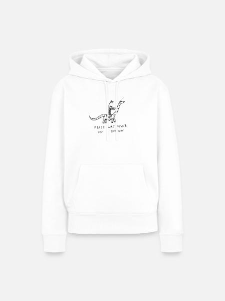 PEACE - Frauen Premium Bio Hoodie - Weiß