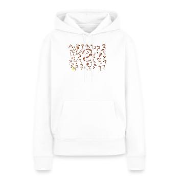 De nombreuses œuvres d’art avec points d’interrogation - Sweat à capuche Premium bio Femme - blanc - Devant - Julia (174cm)