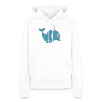 narval - Sweat à capuche Premium bio Femme - blanc - Devant - Julia (174cm)