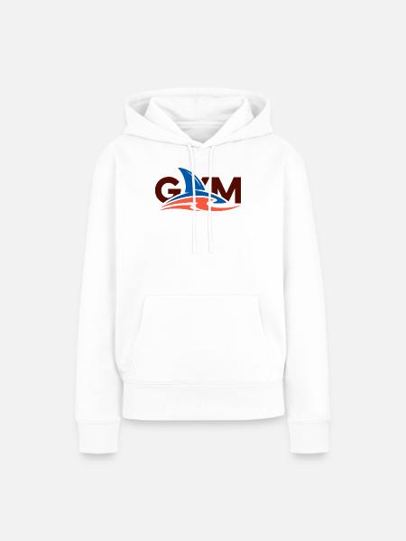 Wave Crest Gym-Logo - Frauen Premium Bio Hoodie - Weiß