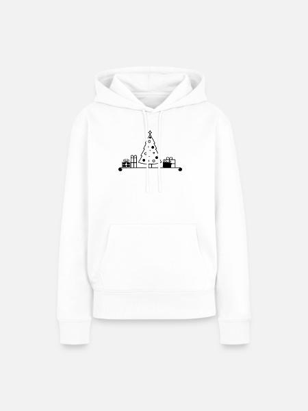 Weihnachtsbaum auf Regal mit Geschenken - Frauen Premium Bio Hoodie - Weiß