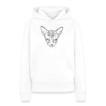 Tête de sphinx - Sweat à capuche Premium bio Femme - blanc - Devant - Julia (174cm)