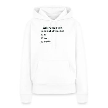 Handballdate Spruch Einladung (Schwarz) - Frauen Premium Bio Hoodie - Weiß - Vorne - Julia (174cm)