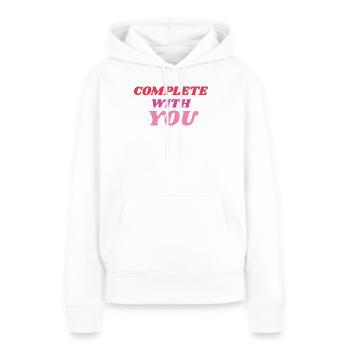 Vollständig mit Dir Romantic Statement - Frauen Premium Bio Hoodie - Weiß - Vorne - Julia (174cm)