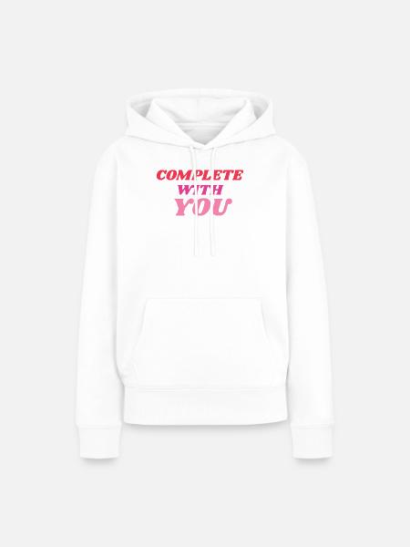 Vollständig mit Dir Romantic Statement - Frauen Premium Bio Hoodie - Weiß