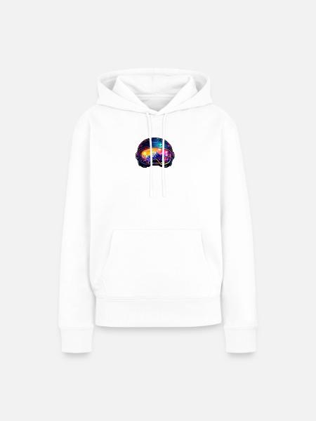 Farbiger Helm - Frauen Premium Bio Hoodie - Weiß