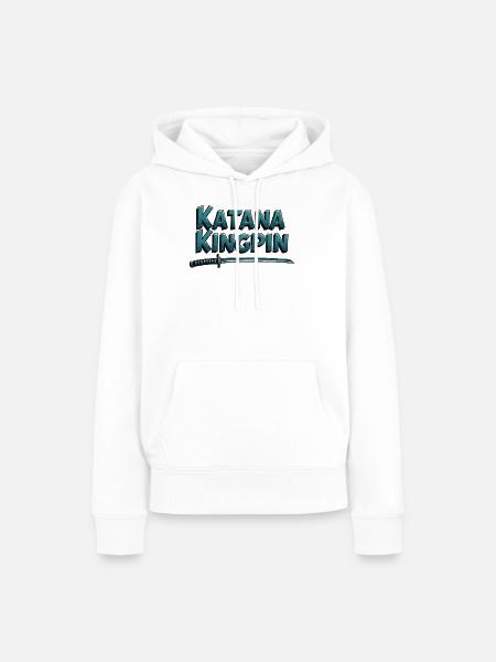 Katana Kingpin – Samurai Statement - Frauen Premium Bio Hoodie - Weiß