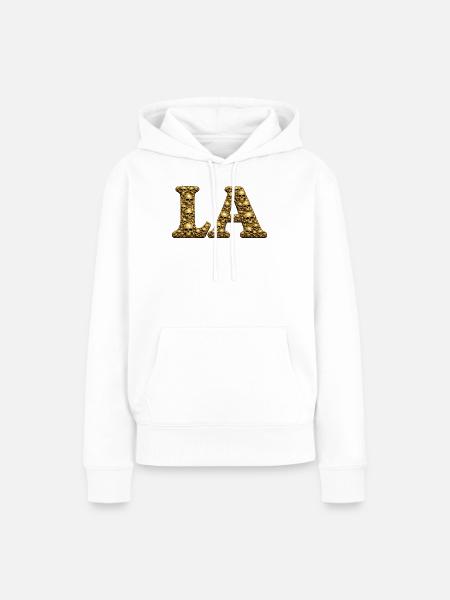 Goldene Schädel LA - Frauen Premium Bio Hoodie - Weiß