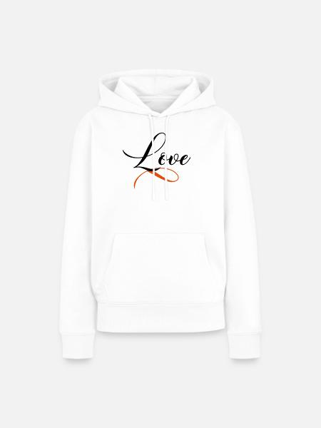 Liebe - Frauen Premium Bio Hoodie - Weiß