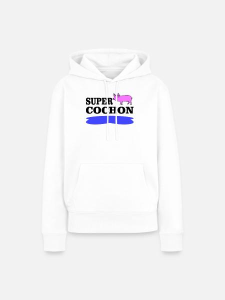 SUPER-PIG - Frauen Premium Bio Hoodie - Weiß