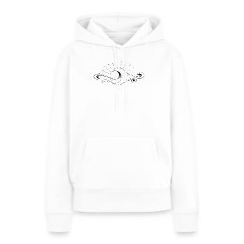 Supernova II - Frauen Premium Bio Hoodie - Weiß - Vorne - Julia (174cm)