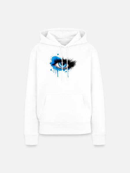 Blaues Auge im Graffiti Stil - Frauen Premium Bio Hoodie - Weiß