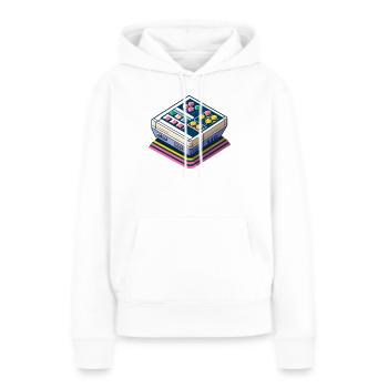 Retro Spielkonsole Pixelkunst - Frauen Premium Bio Hoodie - Weiß - Vorne - Julia (174cm)