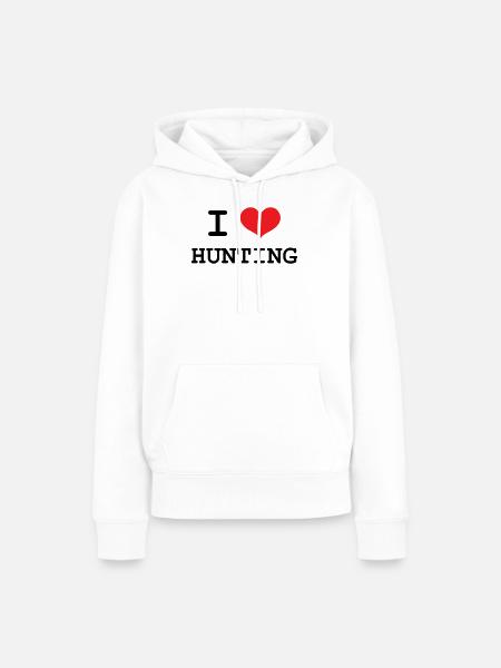 Ich liebe Jagen – Jagen - Frauen Premium Bio Hoodie - Weiß