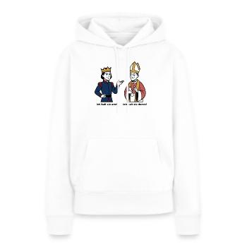 König und Bischof Cartoon - Frauen Premium Bio Hoodie - Weiß - Vorne - Julia (174cm)