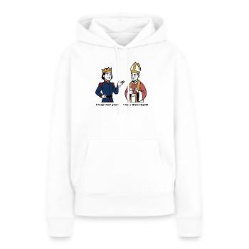 Roi et évêque en conversation - Sweat à capuche Premium bio Femme - blanc - Devant - Julia (174cm)