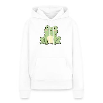 Graphique délicat de grenouille Kawaii - Sweat à capuche Premium bio Femme - blanc - Devant - Julia (174cm)