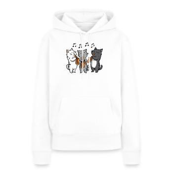 Jazzkatzen Trio Saxophon - Frauen Premium Bio Hoodie - Weiß - Vorne - Julia (174cm)