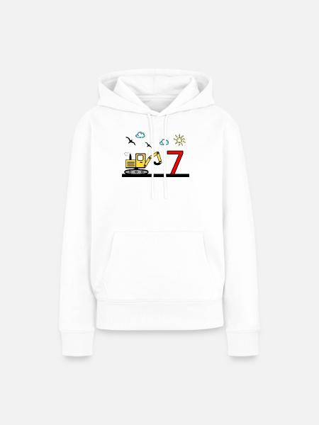 Bagger - Frauen Premium Bio Hoodie - Weiß