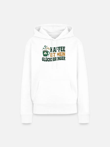 Kaffee ist mein Glücksbringer - Frauen Premium Bio Hoodie - Weiß