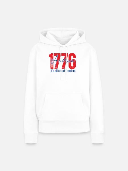 1776 Amerika Freiheit Design - Frauen Premium Bio Hoodie - Weiß