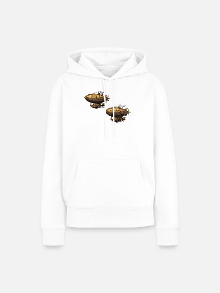 Steampunk Luftschiffe Zeppelin - Frauen Premium Bio Hoodie - Weiß