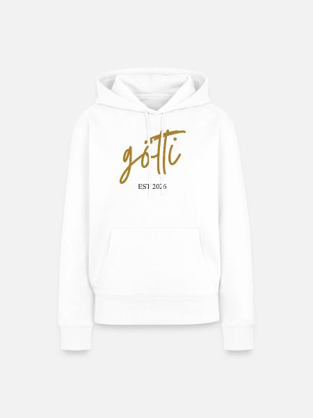 Götti est 2026 - Frauen Premium Bio Hoodie - Weiß