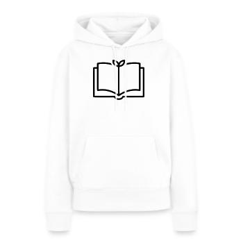Buch Natur Blatt Outline - Frauen Premium Bio Hoodie - Weiß - Vorne - Julia (174cm)