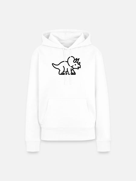 Triceratops - Frauen Premium Bio Hoodie - Weiß