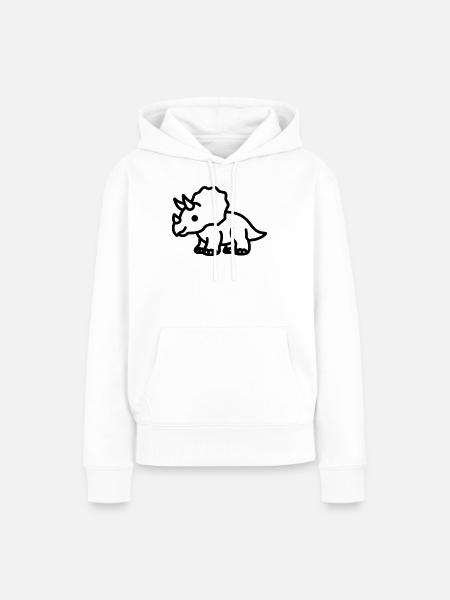 Triceratops - Frauen Premium Bio Hoodie - Weiß