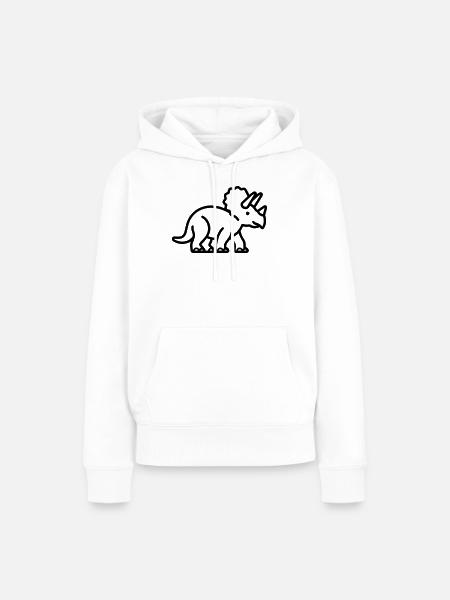 Triceratops - Frauen Premium Bio Hoodie - Weiß