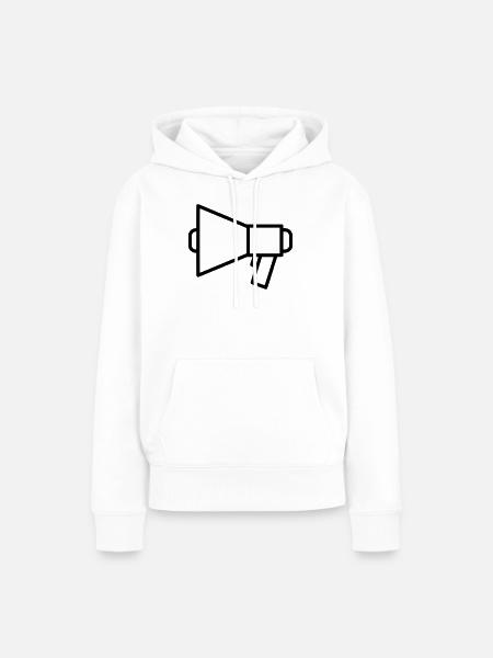 Megafon Lautsprecher Protest - Frauen Premium Bio Hoodie - Weiß