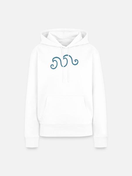 Azure Waves - Frauen Premium Bio Hoodie - Weiß