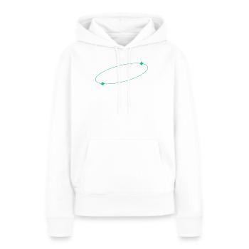 Anneau elliptique en étoile - Sweat à capuche Premium bio Femme - blanc - Devant - Julia (174cm)