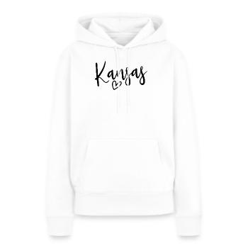 Les Femmes du Cœur du Kansas Aiment Kansas - Sweat à capuche Premium bio Femme - blanc - Devant - Julia (174cm)